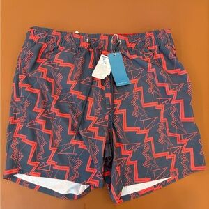 Red and Gray Men's Swim Shorts